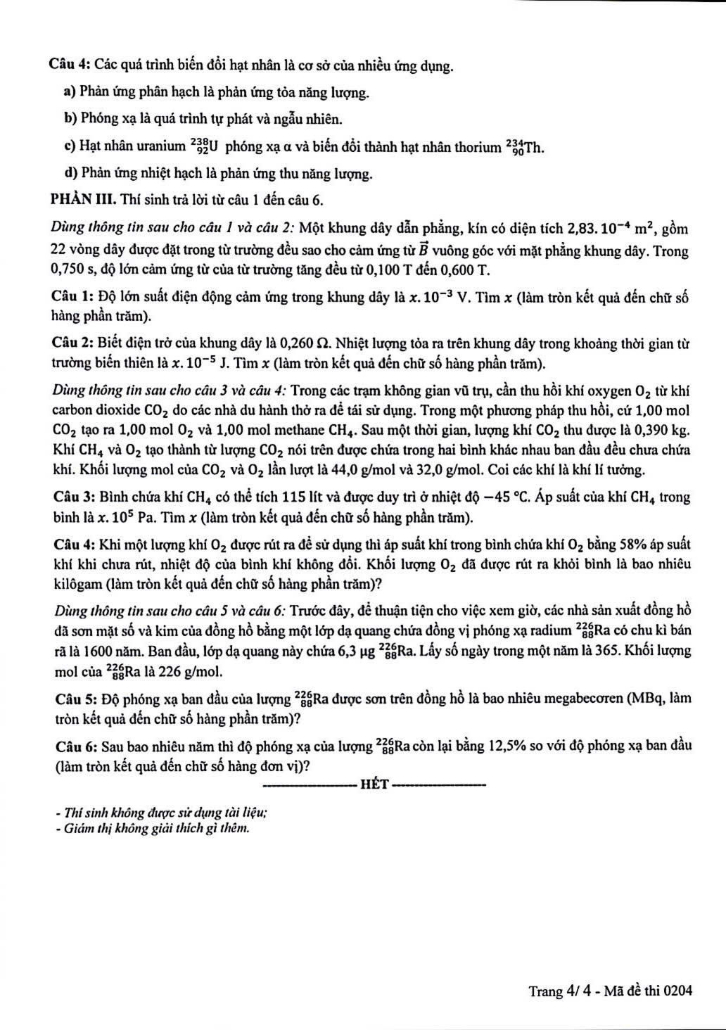 Đề thi