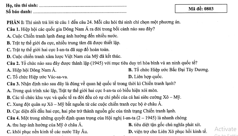Đề thi