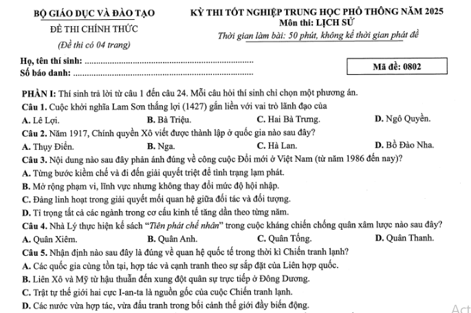 Đề thi