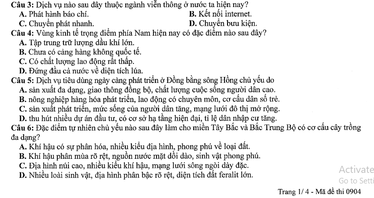 Đề thi