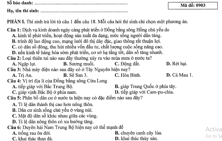 Đề thi