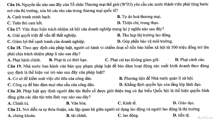 Đề thi