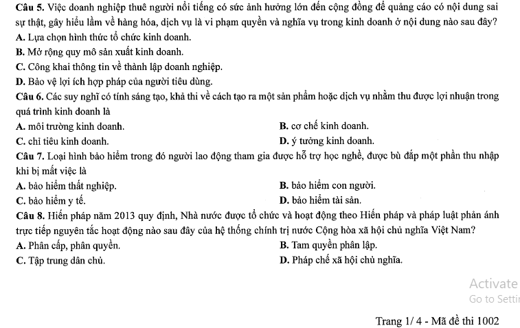 Đề thi