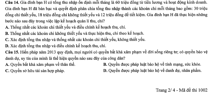Đề thi