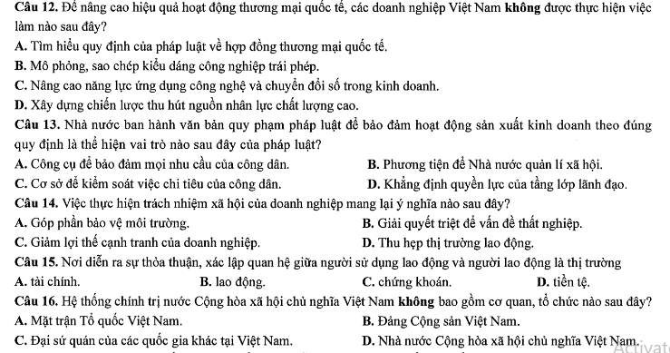 Đề thi